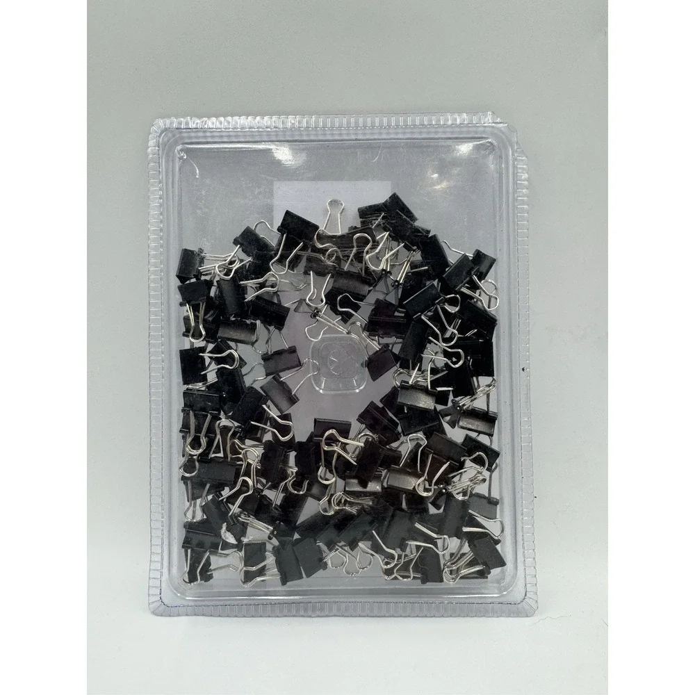 Mini  Black Binder Clips - 120 Pieces in Package NEW IN PACKAGE FACTORY SEALED